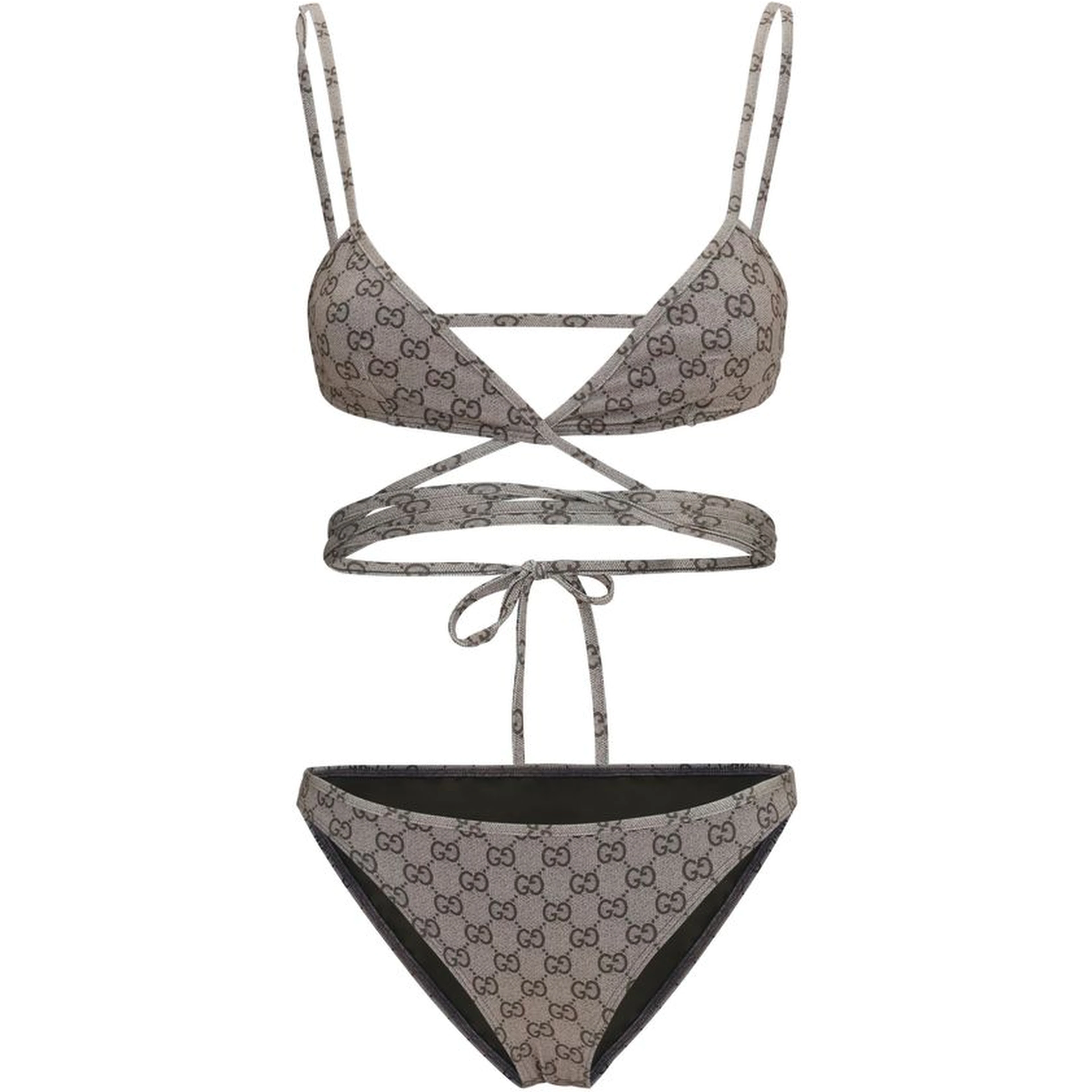 Beige Polyester Bikini