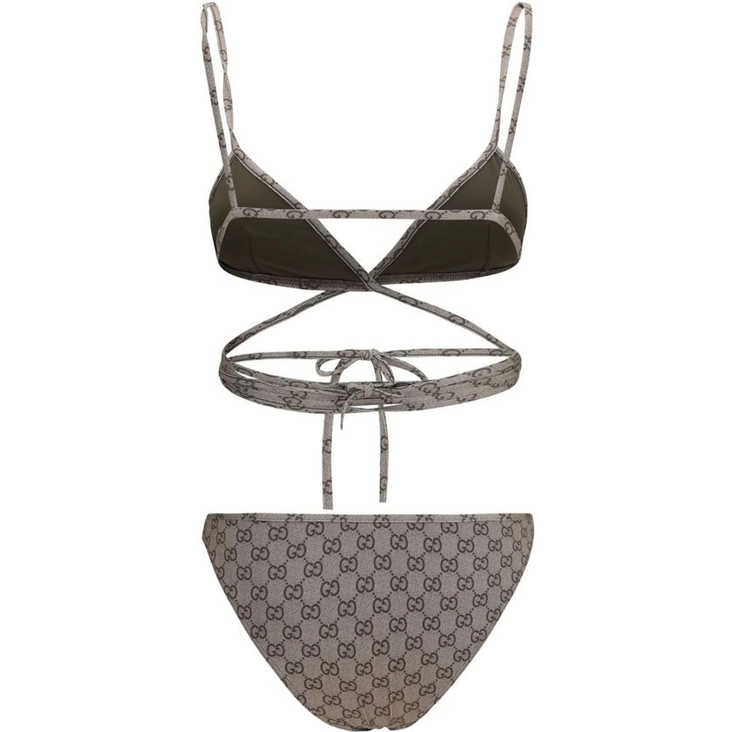 Beige Polyester Bikini