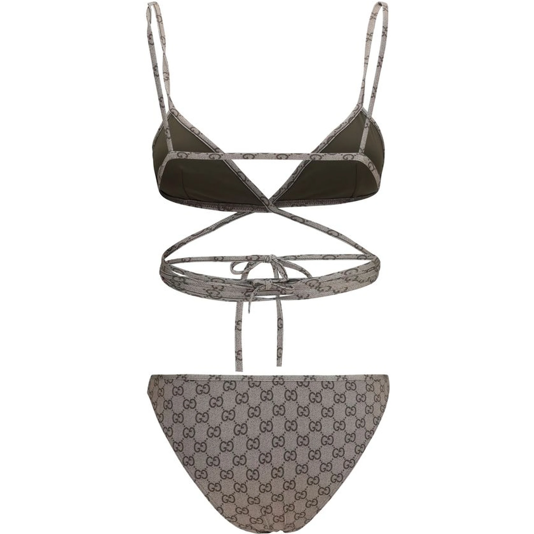 Beige Polyester Bikini
