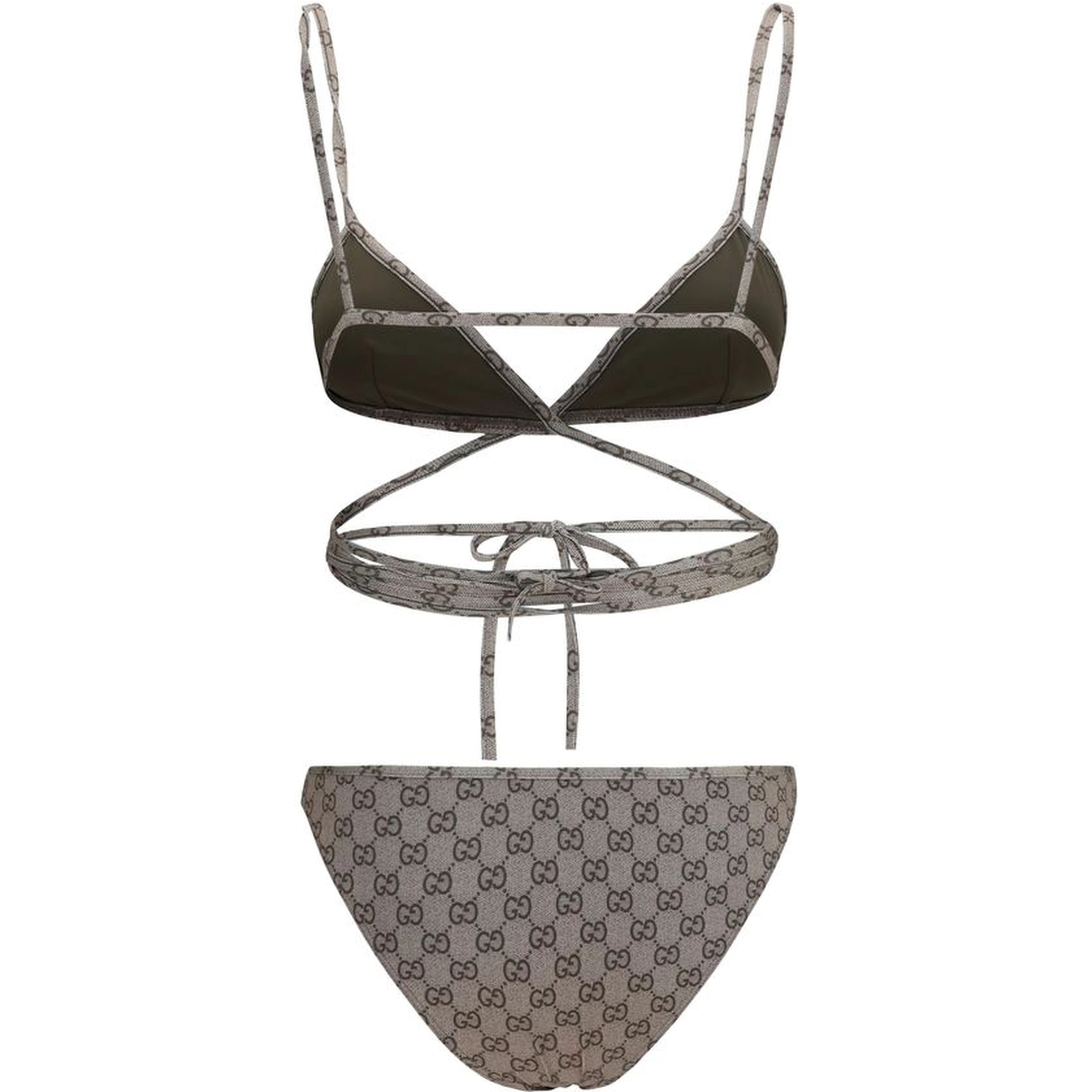 Beige Polyester Bikini