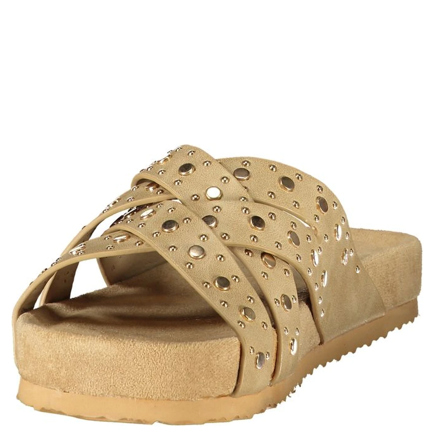 Beige Polyurethane Womens Sandal
