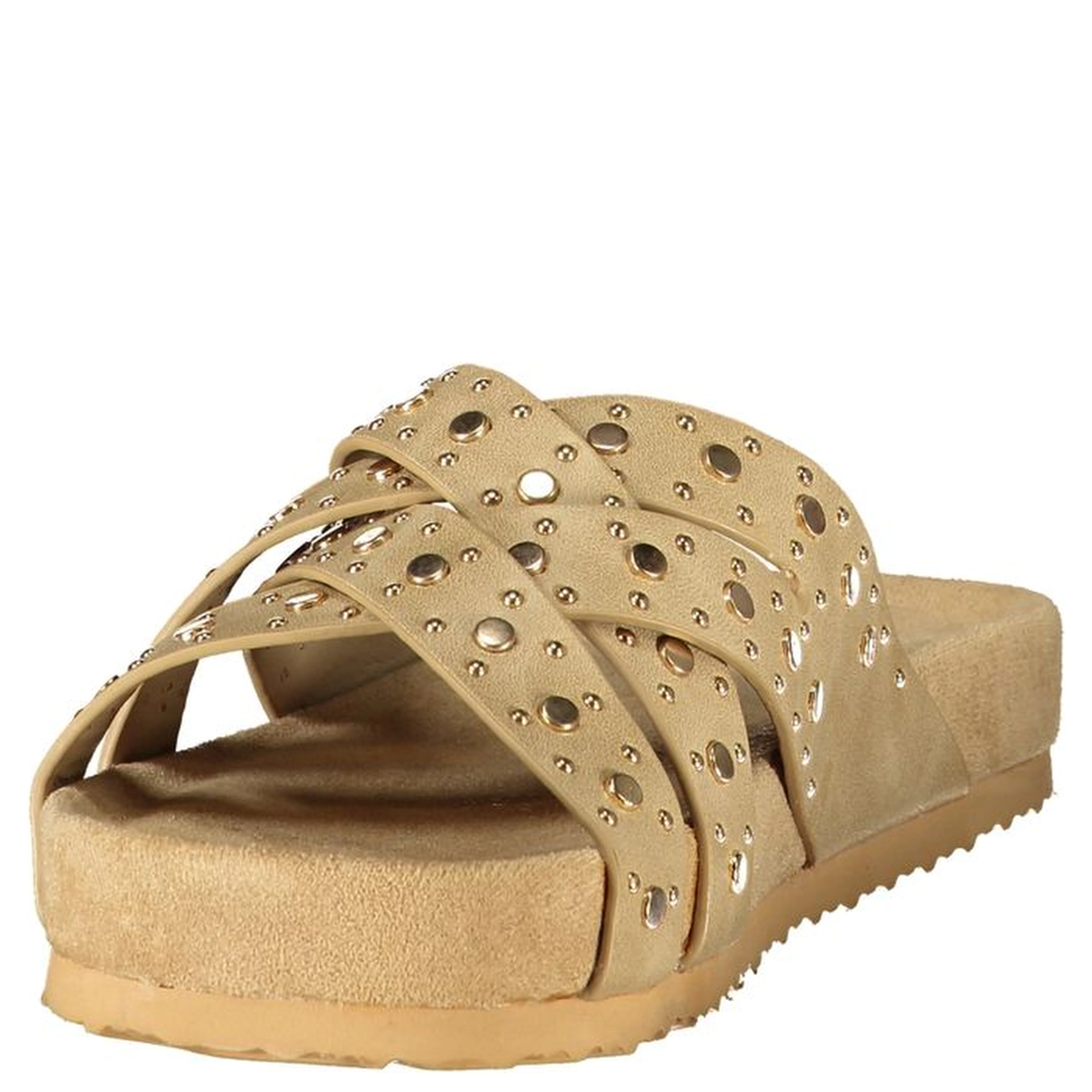 Beige Polyurethane Womens Sandal