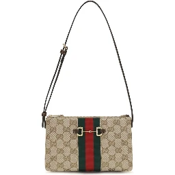 Beige Fabric Shoulder Bag