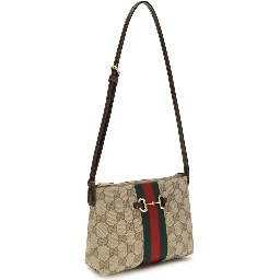 Beige Fabric Shoulder Bag