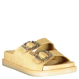 Beige Polyurethane Women's Slipper