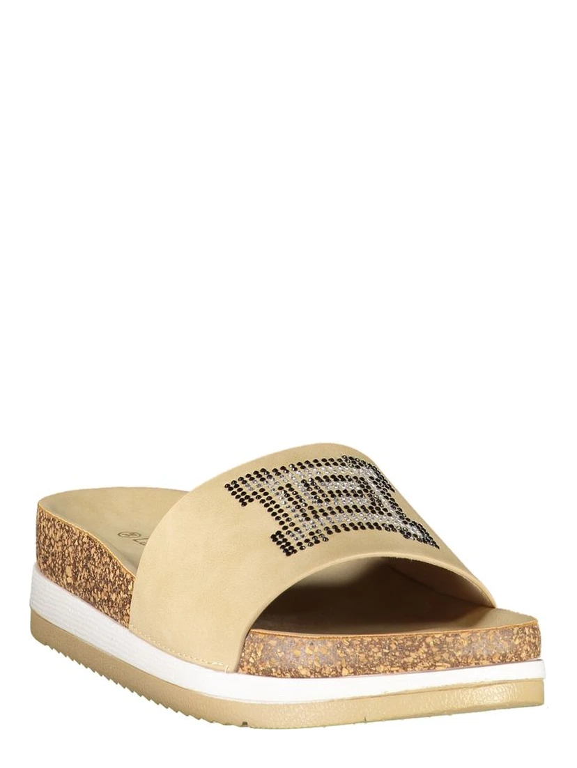 Beige Polyurethane Women's Slipper