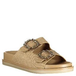 Beige Polyurethane Women's Slipper