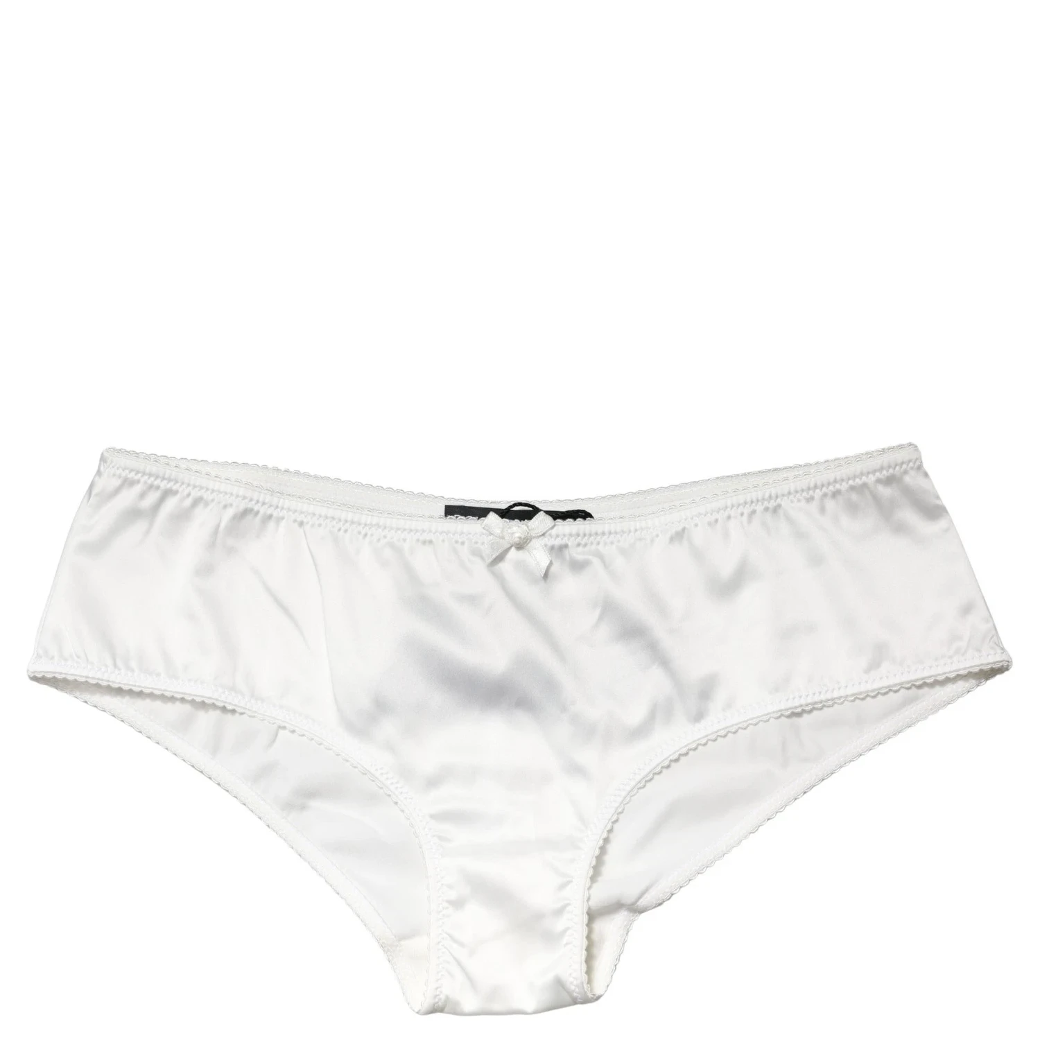 White Silk Stretch Mid Waist Brief Panty Underwear