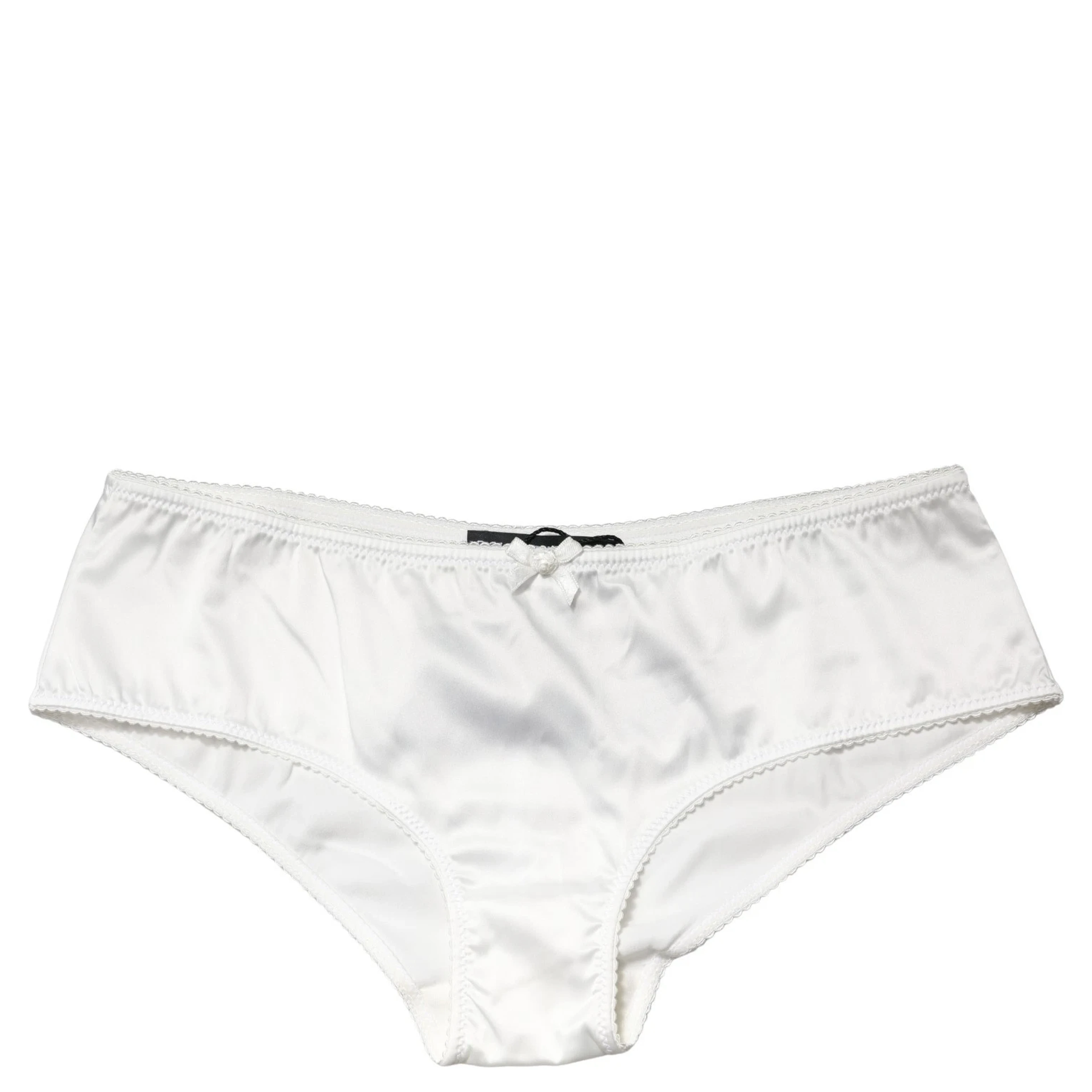 White Silk Stretch Mid Waist Brief Panty Underwear
