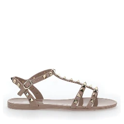 Pink Rubber Flat Sandals