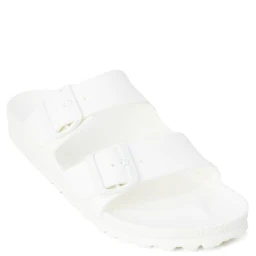 White Plastic Flat Sandals