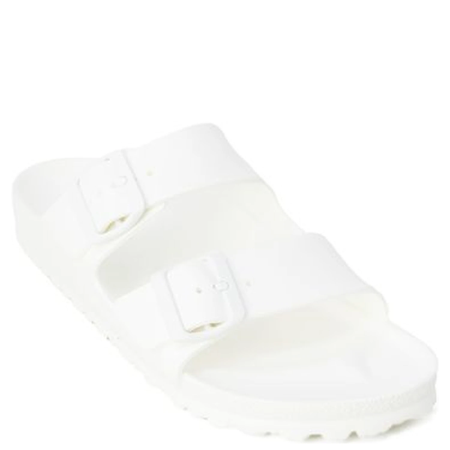 White Plastic Flat Sandals