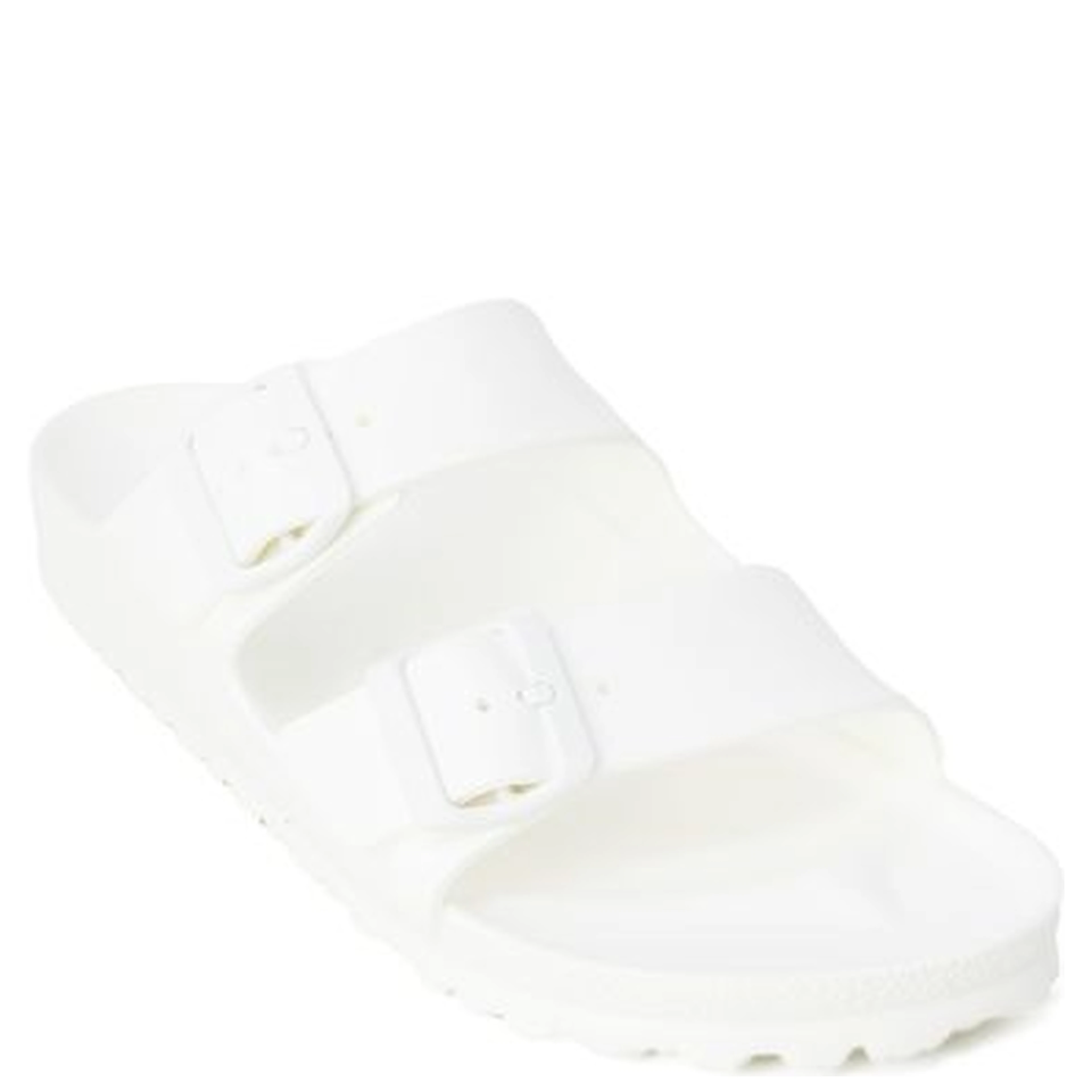 White Plastic Flat Sandals