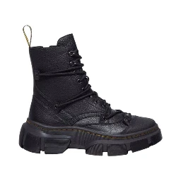 Black Leather Lace-Up Boots