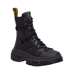 Black Leather Lace-Up Boots