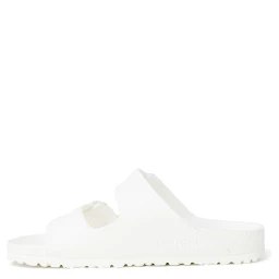 White Plastic Flat Sandals
