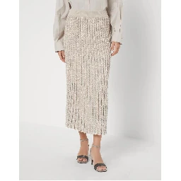 Bicolor Polyamide Long Skirt