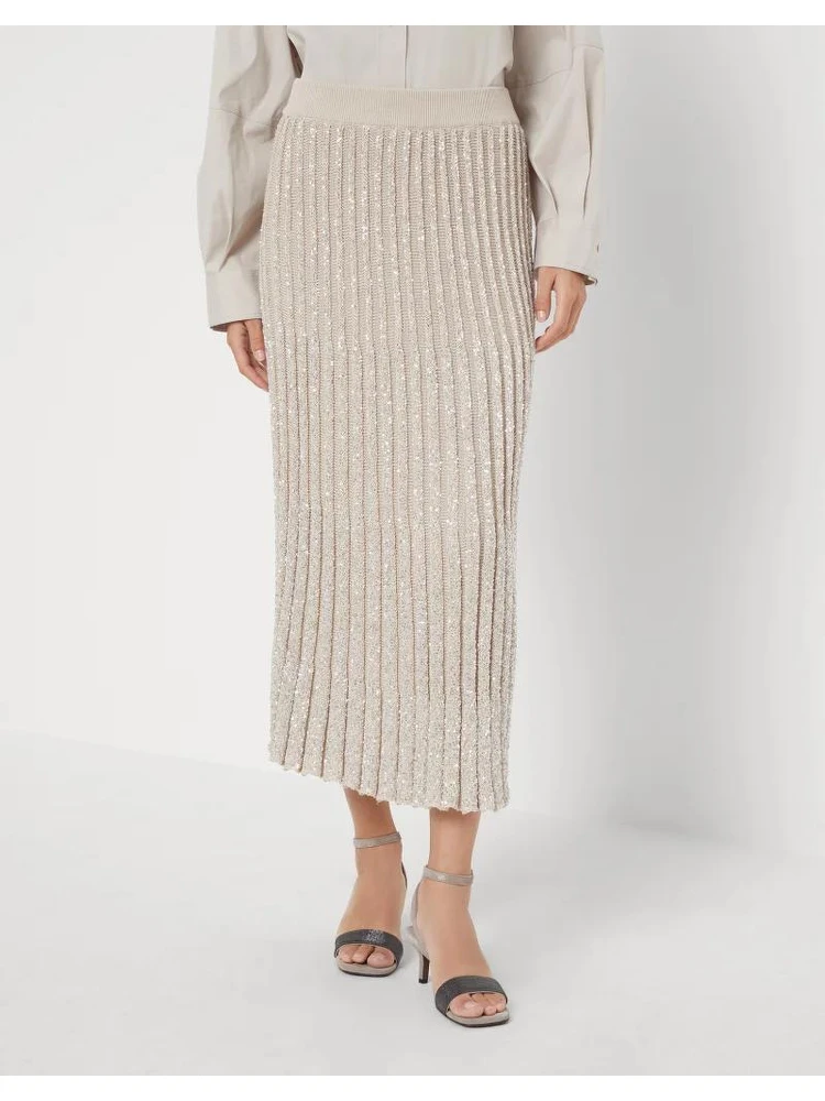 Bicolor Polyamide Long Skirt