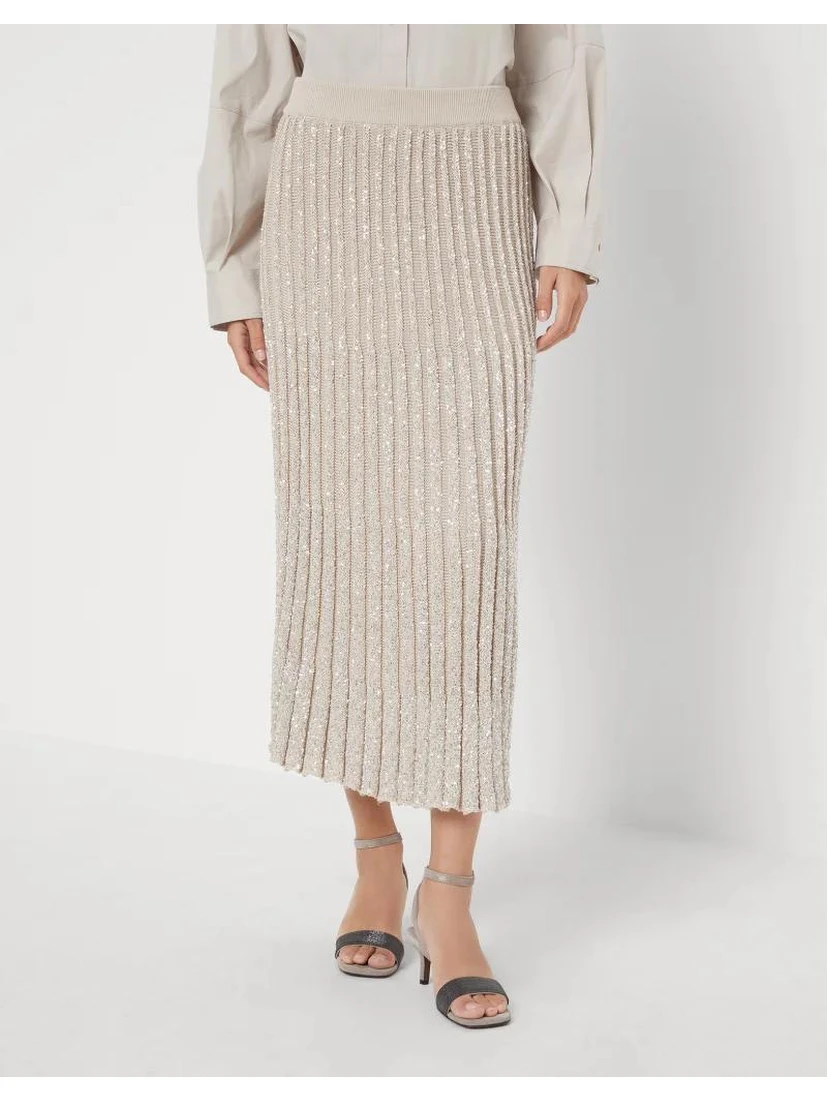 Bicolor Polyamide Long Skirt