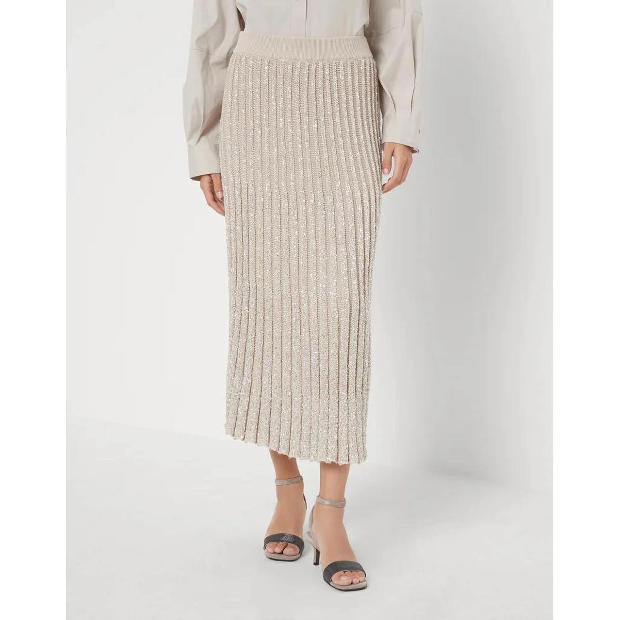 Bicolor Polyamide Long Skirt