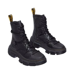 Black Leather Lace-Up Boots