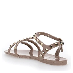 Pink Rubber Flat Sandals