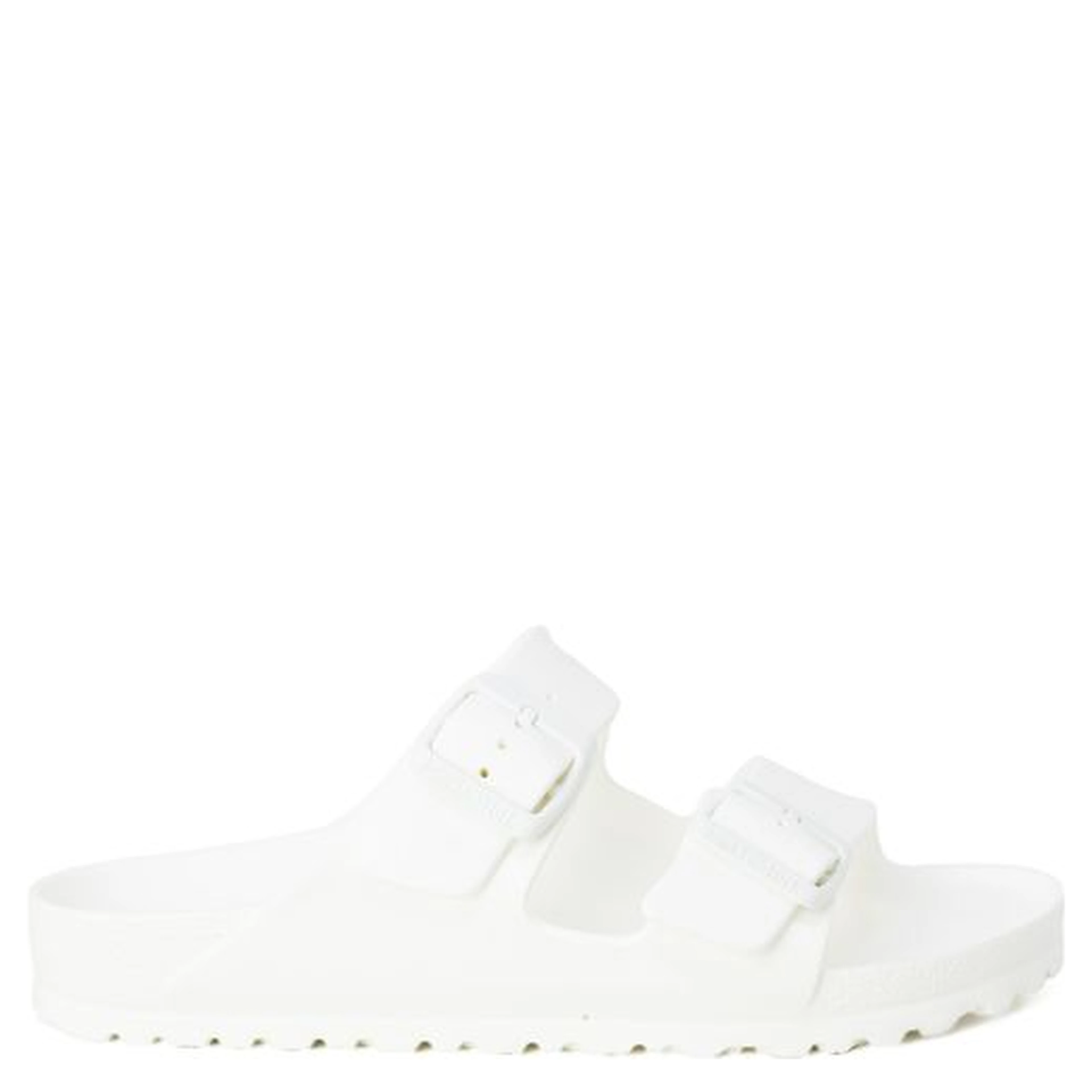 White Plastic Flat Sandals