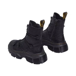 Black Leather Lace-Up Boots