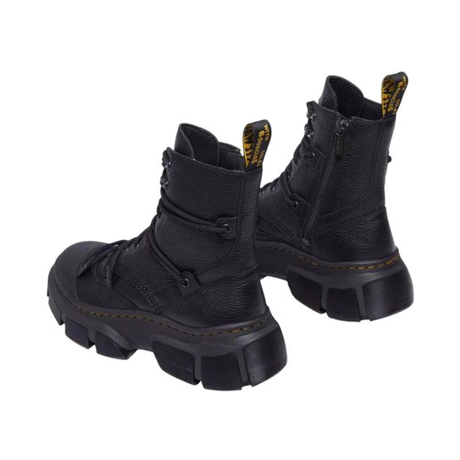 Black Leather Lace-Up Boots