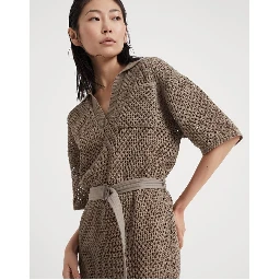 Brown Cotton Casual Dress