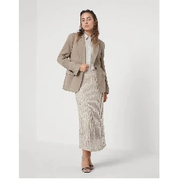 Bicolor Polyamide Long Skirt