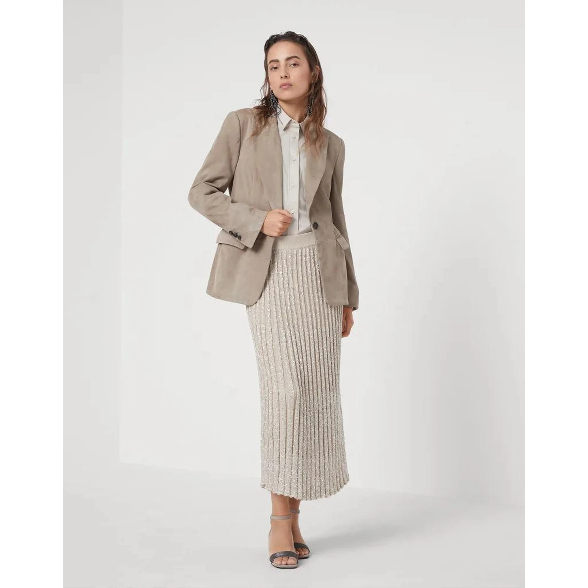 Bicolor Polyamide Long Skirt