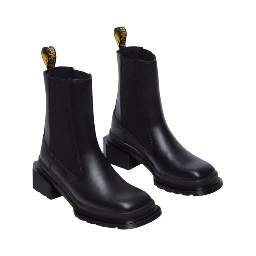 Black Leather Ankle Boots