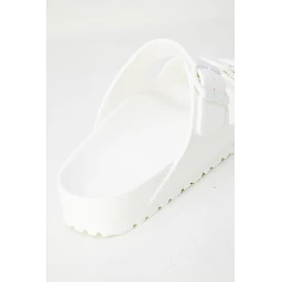 White Plastic Flat Sandals