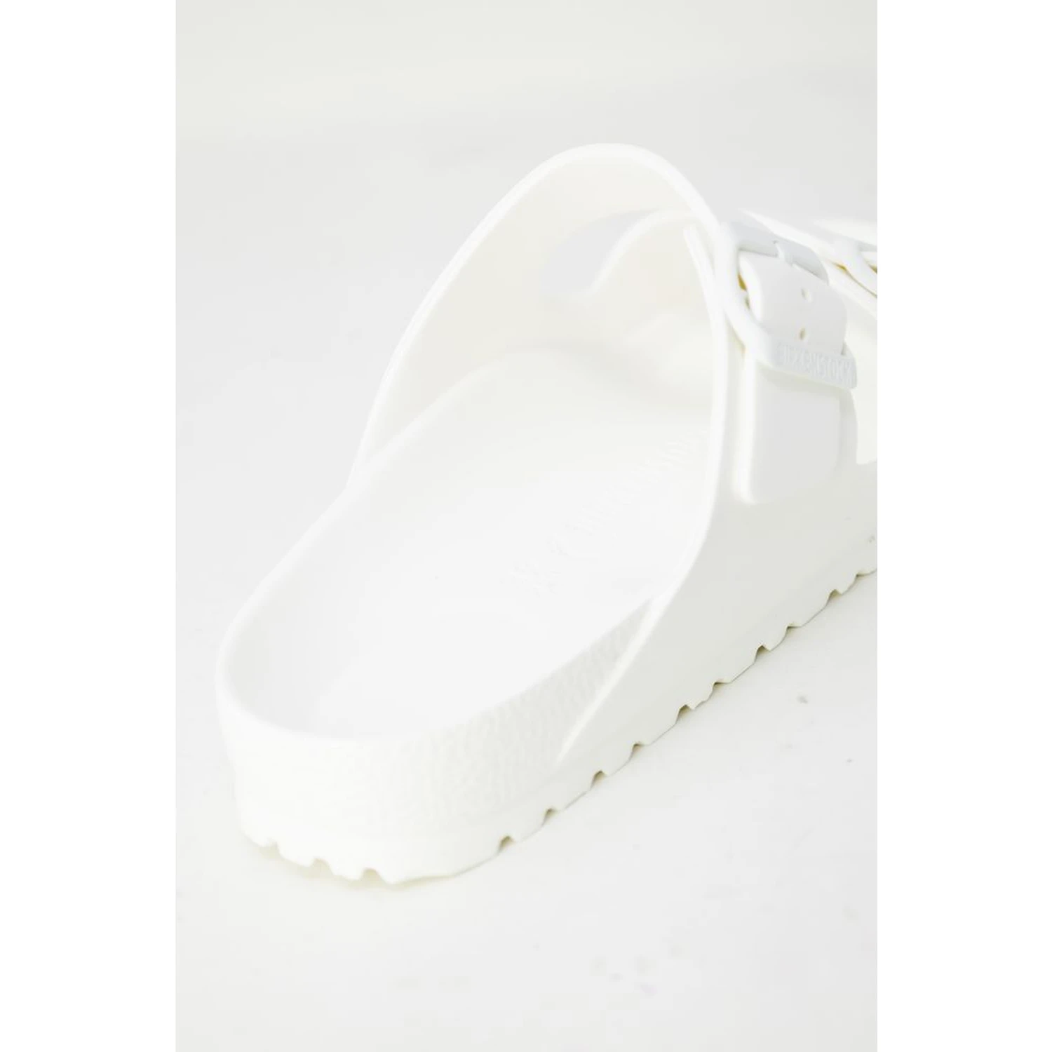 White Plastic Flat Sandals