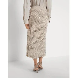Bicolor Polyamide Long Skirt
