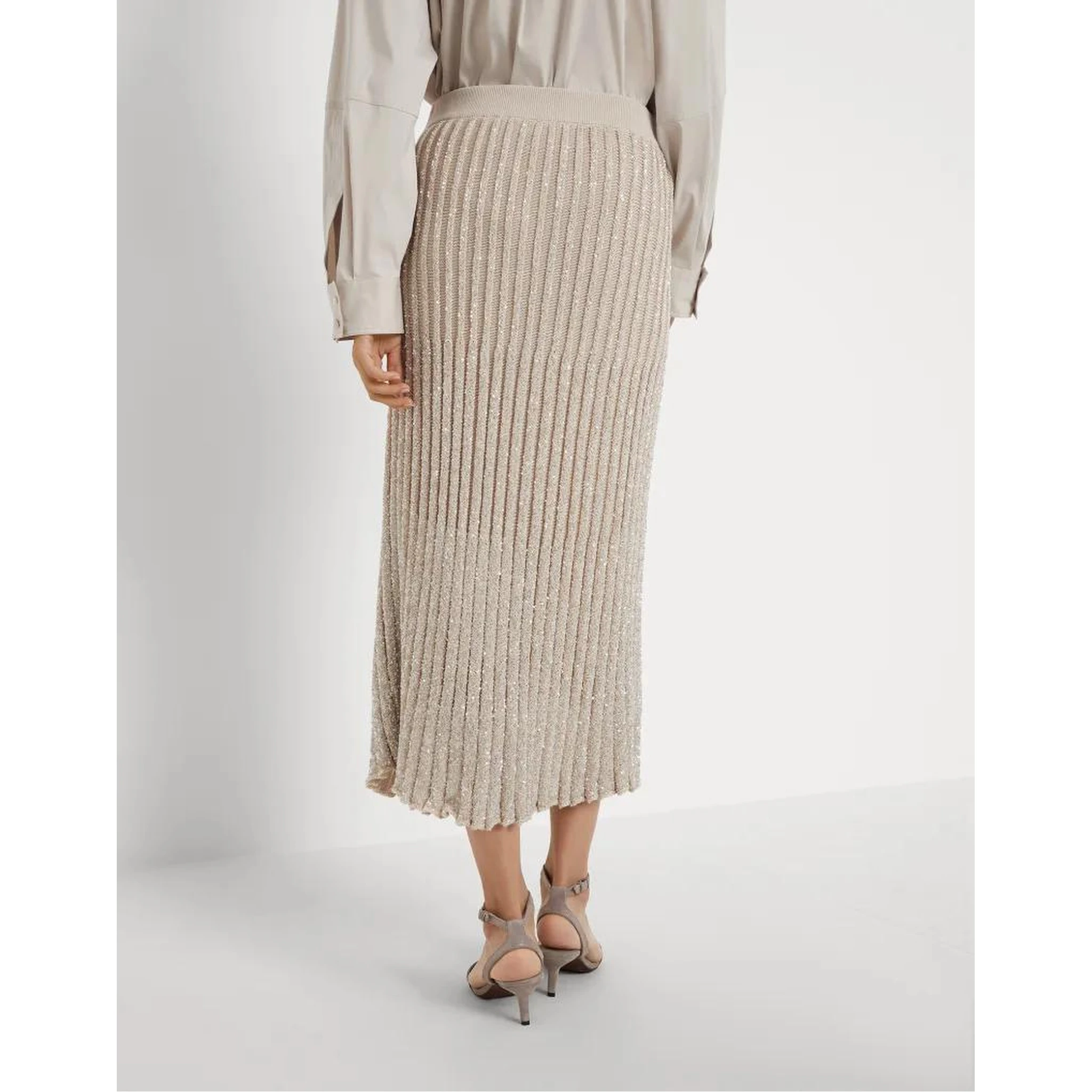 Bicolor Polyamide Long Skirt