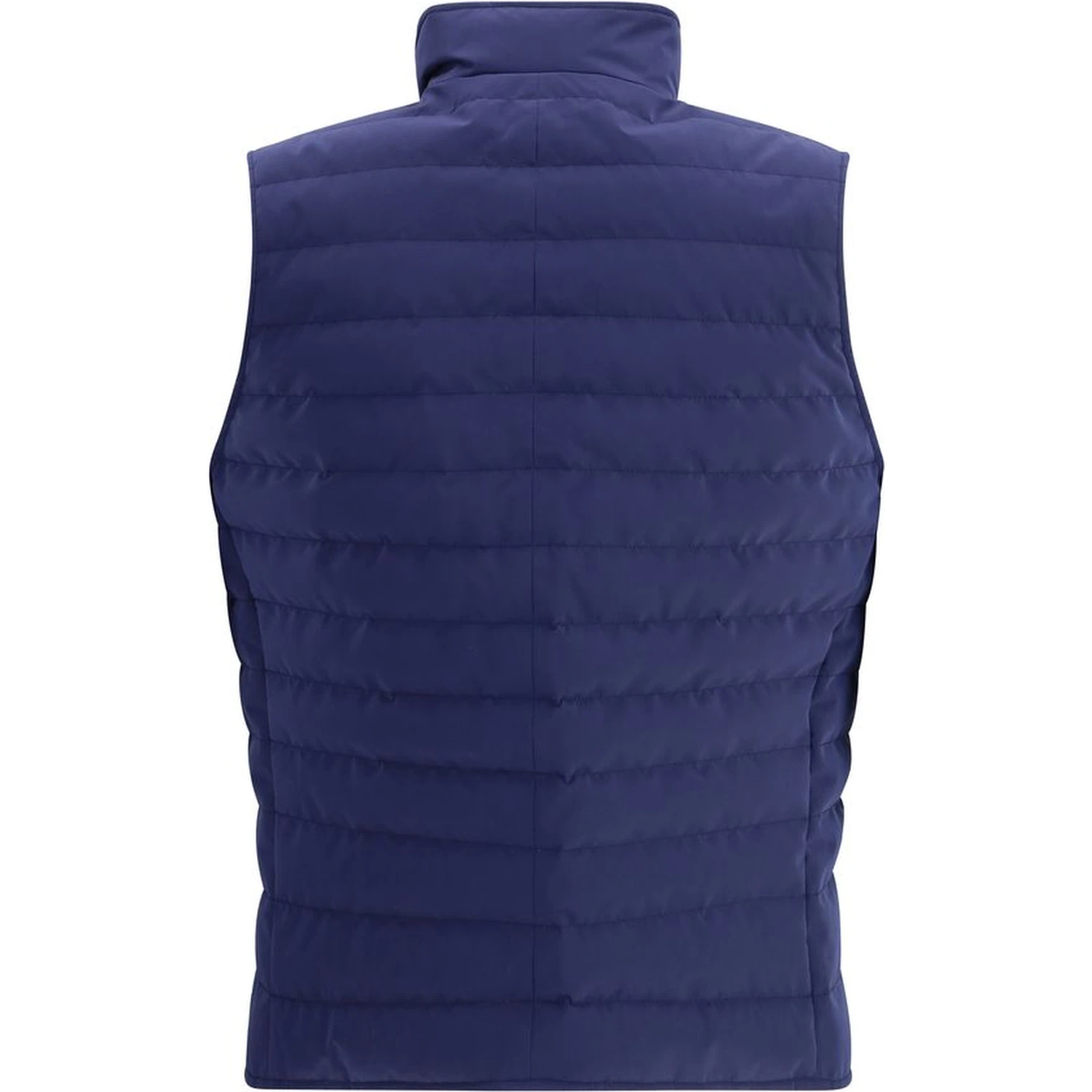 Blue Polyester Sleveless Jacket