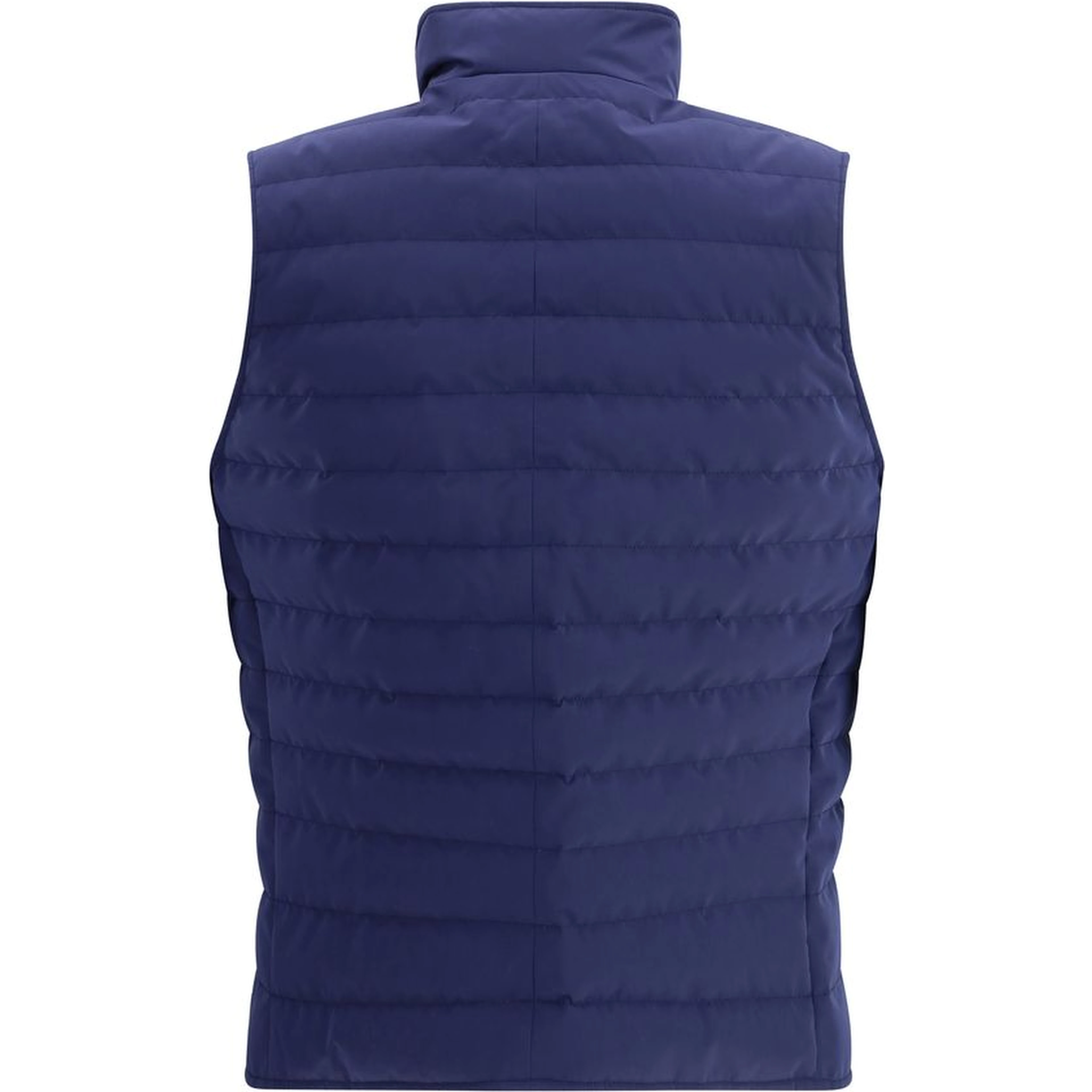 Blue Polyester Sleveless Jacket