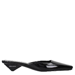 Black Leather Flat Sandals