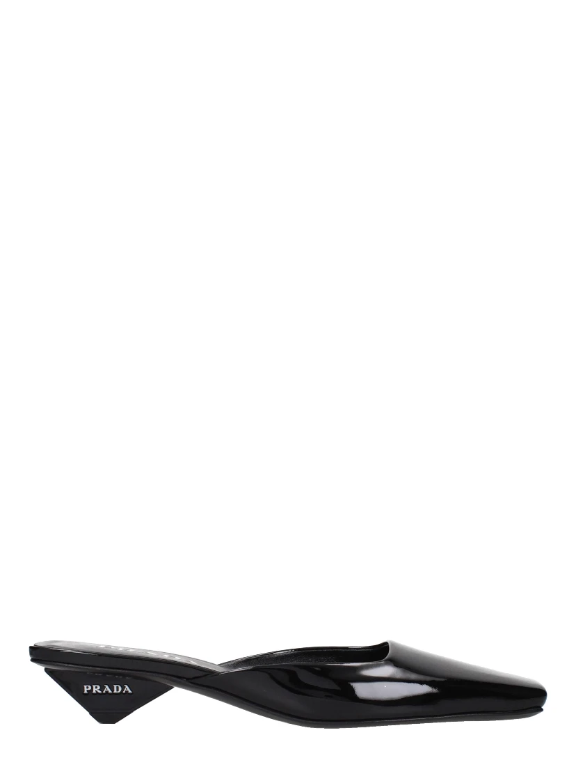 Black Leather Flat Sandals