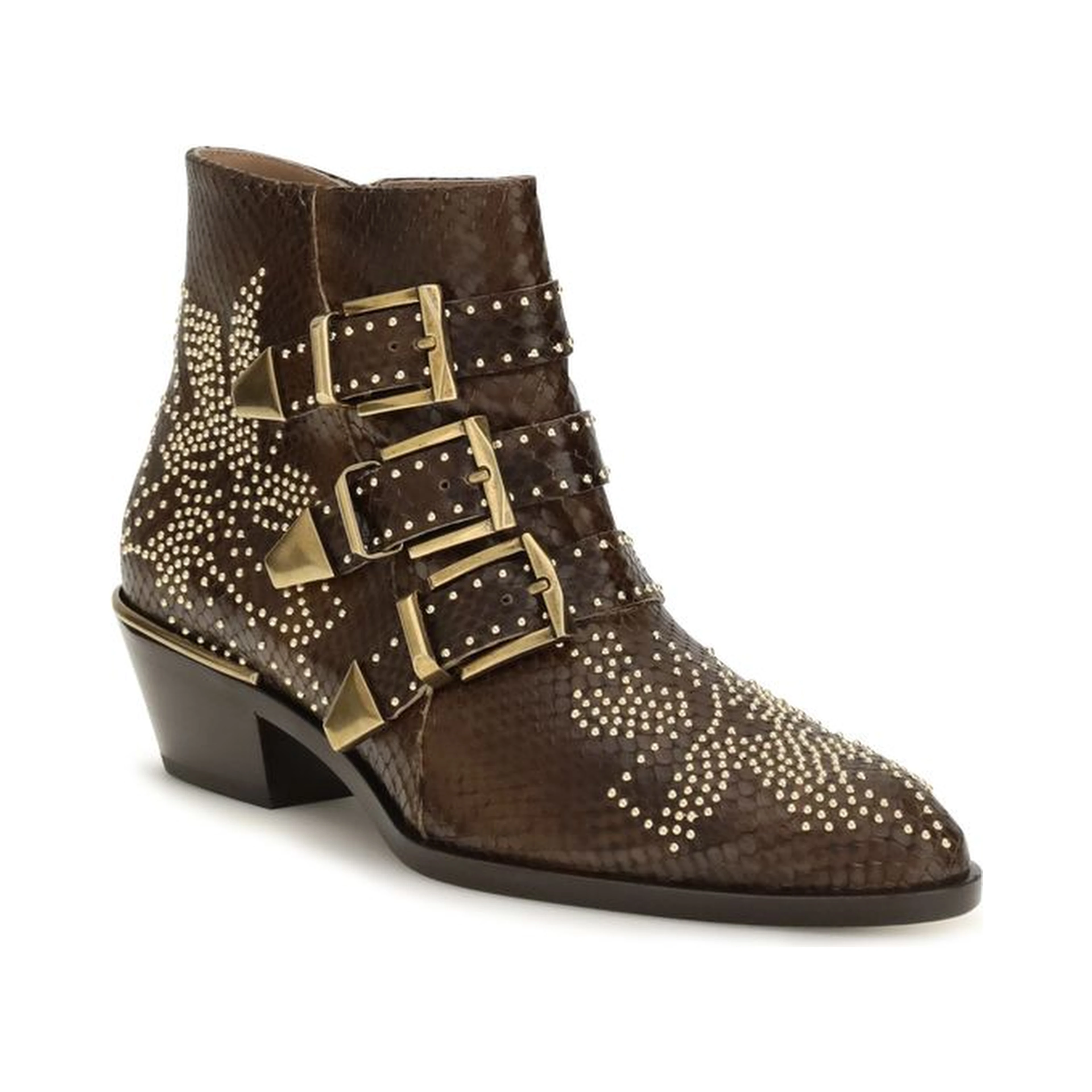 Brown Calf Leather Bos Taurus Ankle Boots