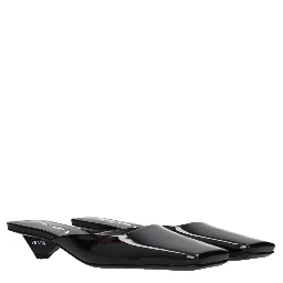 Black Leather Flat Sandals