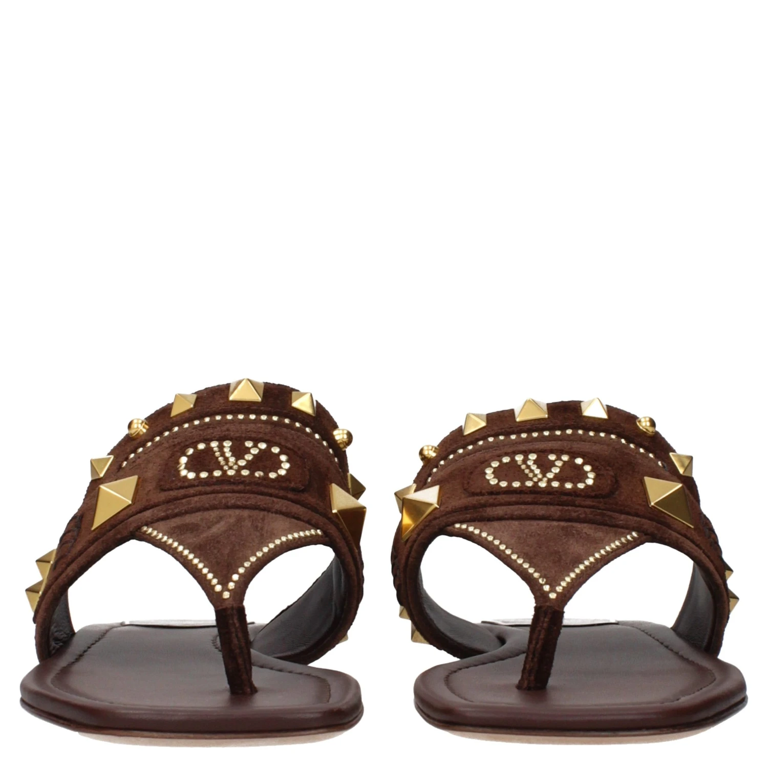 Brown Leather Flip-Flop Sandals