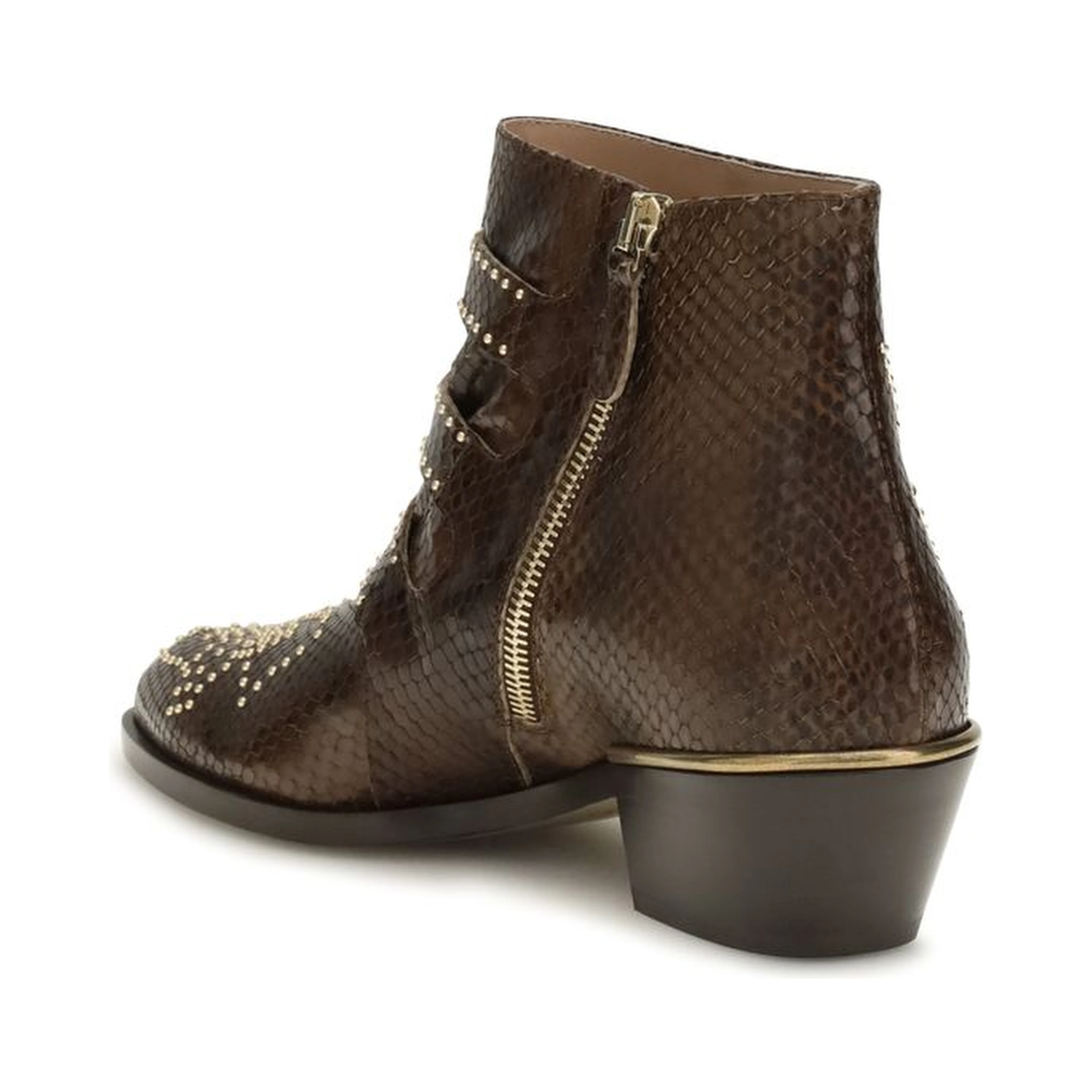 Brown Calf Leather Bos Taurus Ankle Boots