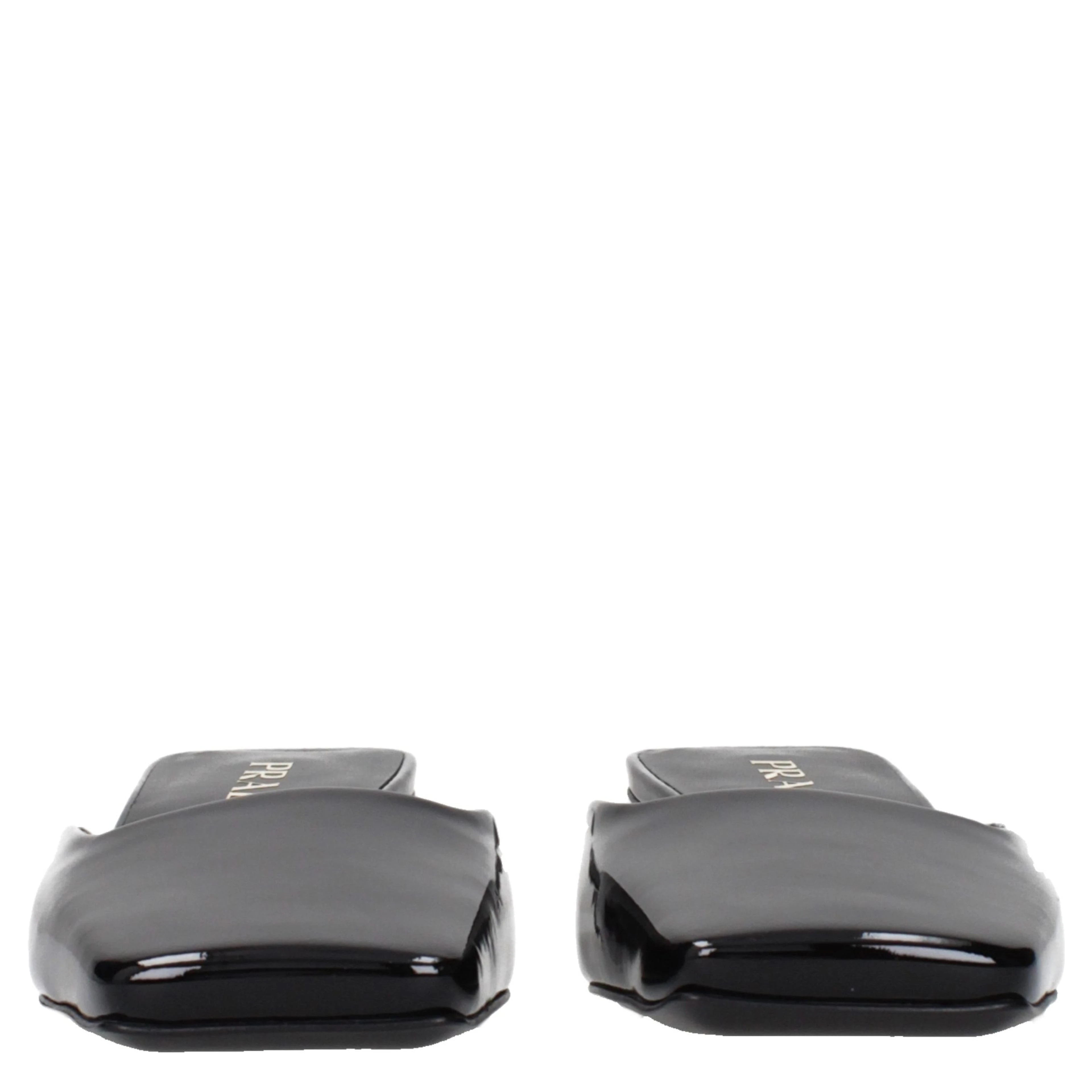 Black Leather Flat Sandals