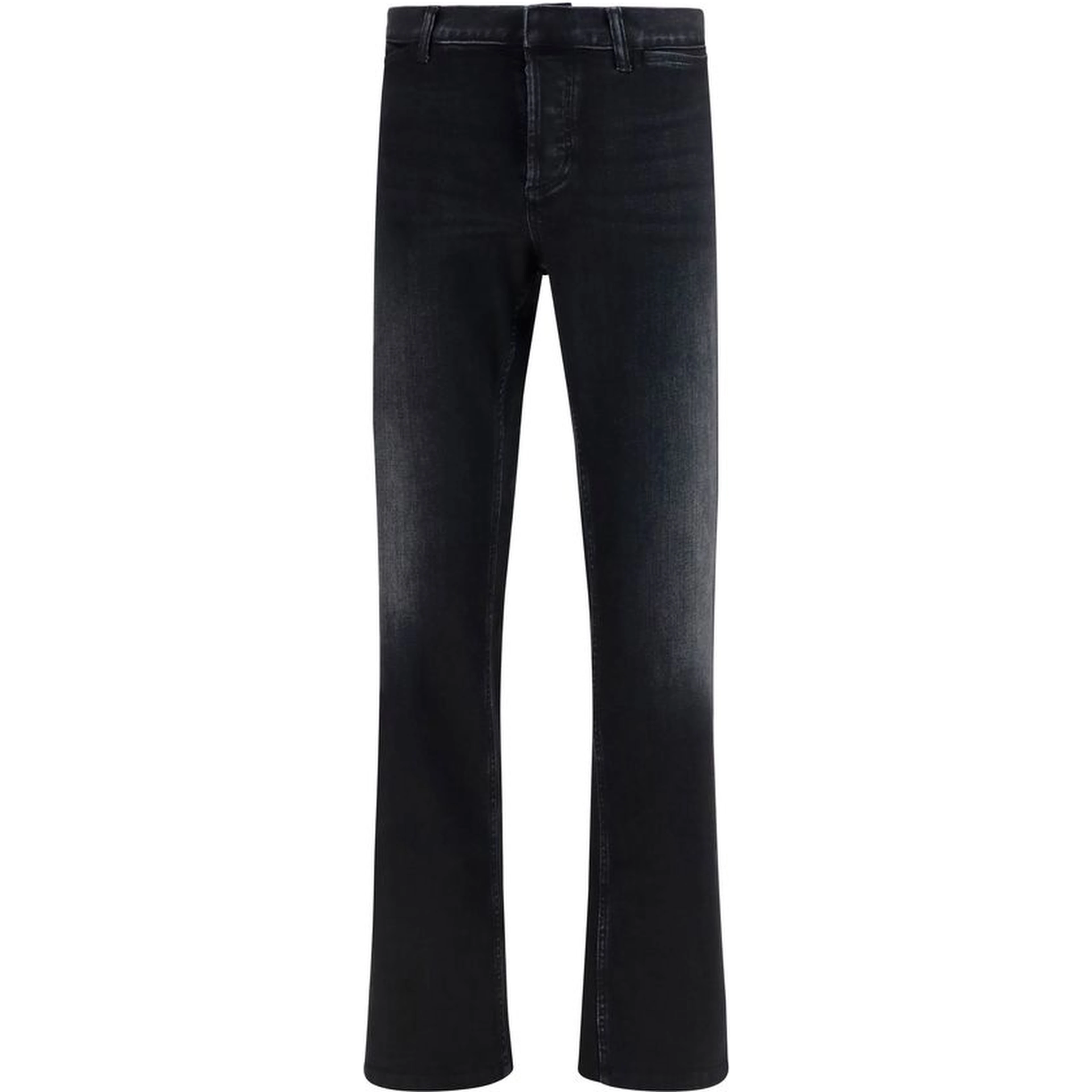 Black Cotton Flared Jeans