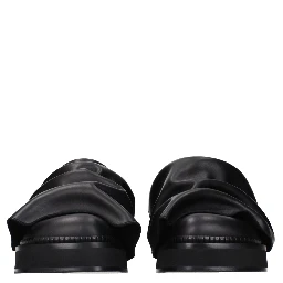 Black Leather Slippers