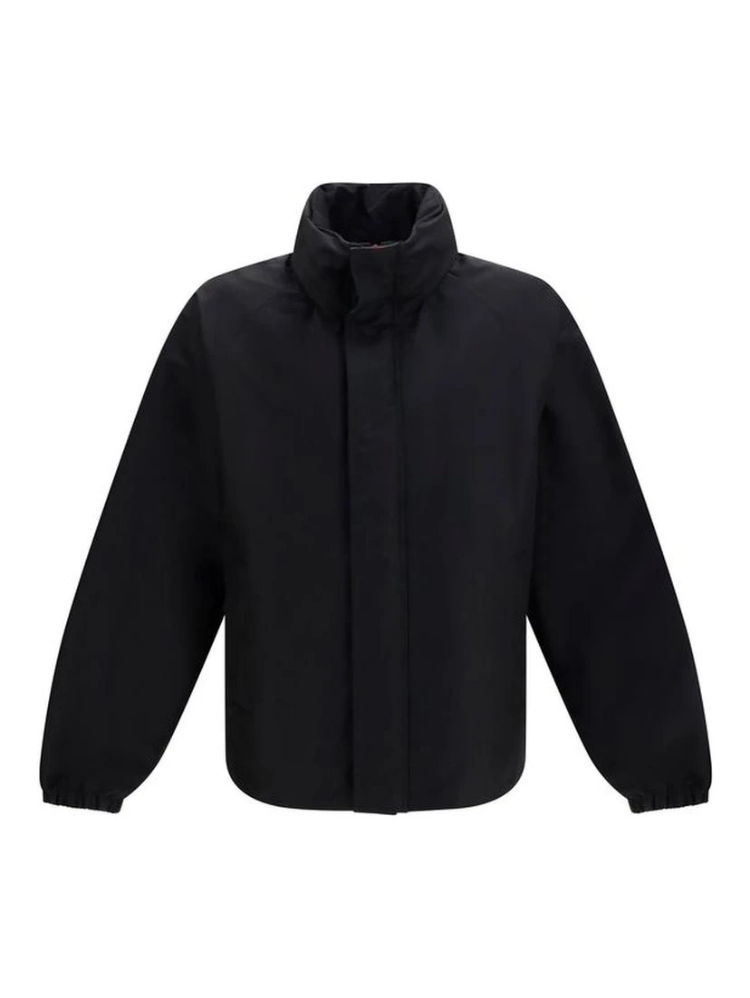 Black Cotton Full-Length Jacket