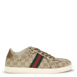 Beige Fabric Athletic Sneakers